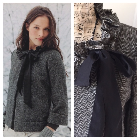 J. Crew Jackets & Blazers - J. CREW Cheshire Gray Wool Herringbone Jacket